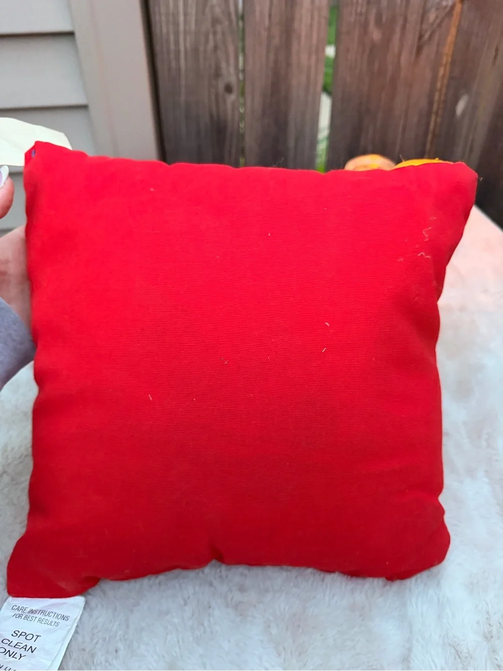 Vintage 90s Deadstock Nebraska Huckers Red Decorative Pillow